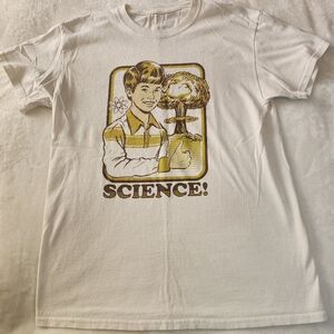 Threadless Off White Tshirt With Science Nuclear Bomb Graphic Size Medium